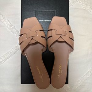 YSL tribute patent leather slides